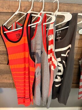 Fox men’s Red and Orange Striped Tank Top